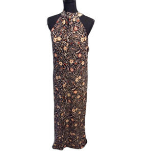 High Neck Maxi Floral Print Racer front back BAR III Size XL Womens